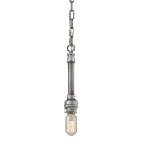 Cast Iron Pipe 2'' Wide 1-Light Mini Pendant