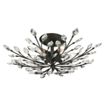 Crystal Branches 24'' Wide 6-Light Semi Flush Mount