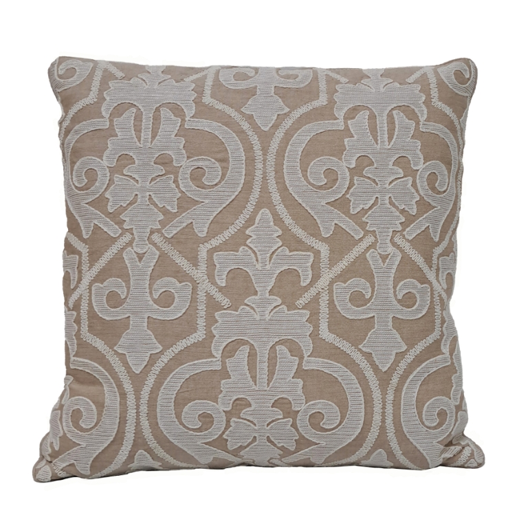 Embroidered Scrollwork 20x20'' Pillow