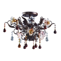 Cristallo Fiore 19'' Wide 3-Light Semi Flush Mount