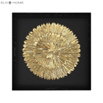 Gold Feather Dimensional Wall Art - Spiral
