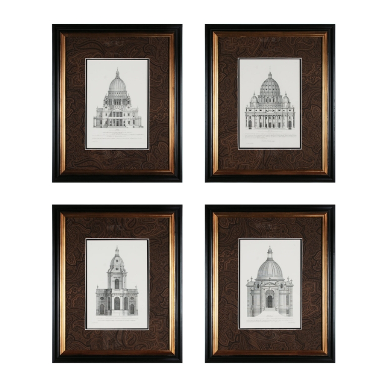 Domes Framed Wall Art - Set of 4