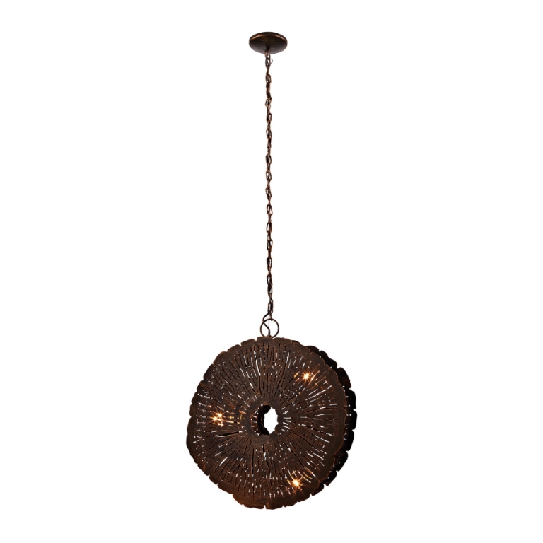Organic Metal 19'' Wide 3-Light Chandelier