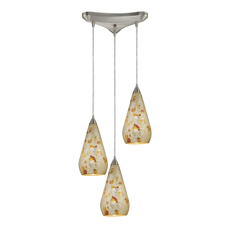 Curvalo 10'' Wide 3-Light Mini Pendant