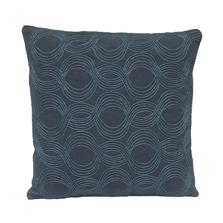 Embroidered Wave 20x20'' Pillow