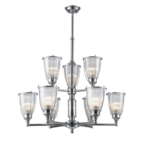 Halophane 33'' Wide 9-Light Chandelier