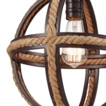 Natural Rope 12'' Wide 1-Light Mini Pendant