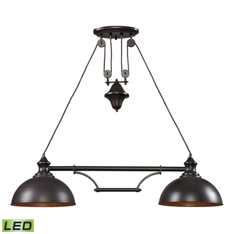 Farmhouse 44'' Wide 2-Light Linear Chandelier