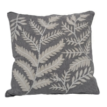 Embroidered Fern 20x20'' Pillow