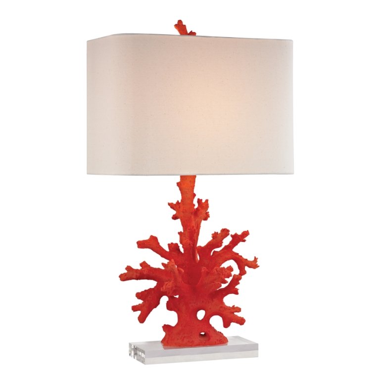 Red Coral 28'' High 1-Light Table Lamp