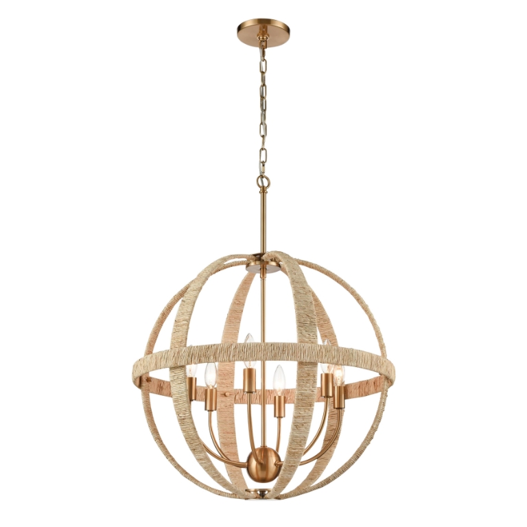 Abaca 23'' Wide 6-Light Chandelier