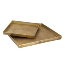 Square Linen Texture Tray - Set of 2
